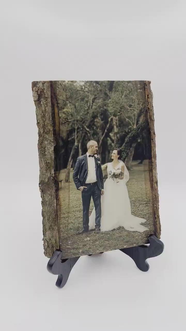 Photo on Wood Slice Father's Day Gift Wood Photo Transfer Gift for Dad Wood Anniversary Gift Wood Slice Picture Gift Wedding Photo Gift